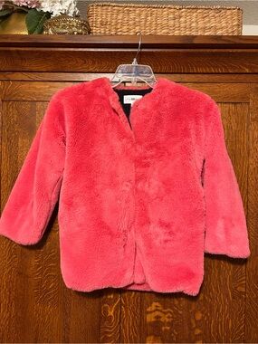 Little Man Happy pink faux fur coat 9-11 years